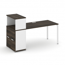 Concept Стол рабочий с опорным распаш. шкафом с надставкой низ. CN.SP-227 W Дуб Мали/Белый Бриллиант