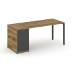 Concept Стол рабочий с опорным распаш. шкафом CN.SP-218 A Сандал Янтарный/Антрацит/Металл Антрацит 1