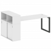Metal System Quattro Стол письменный с шкафом-купе на О-образном м/к 50БО.РС-СШК-3.5 Т Белый/Металл