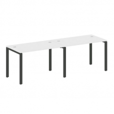 Metal System Рабочая станция на 2 места на П-образном м/к БП.СМ-2.2 Белый/Металл Антрацит 2400*720*7