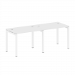 Metal System Quattro Рабочая станция на 2 места на П-образном м/к 50БП.СМ-2.1 Белый/Металл Белый 200