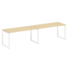 Metal System Рабочая станция на 2 места на О-образном м/к БО.СМ-2.4 Акация Лорка/Металл Белый 3200*7