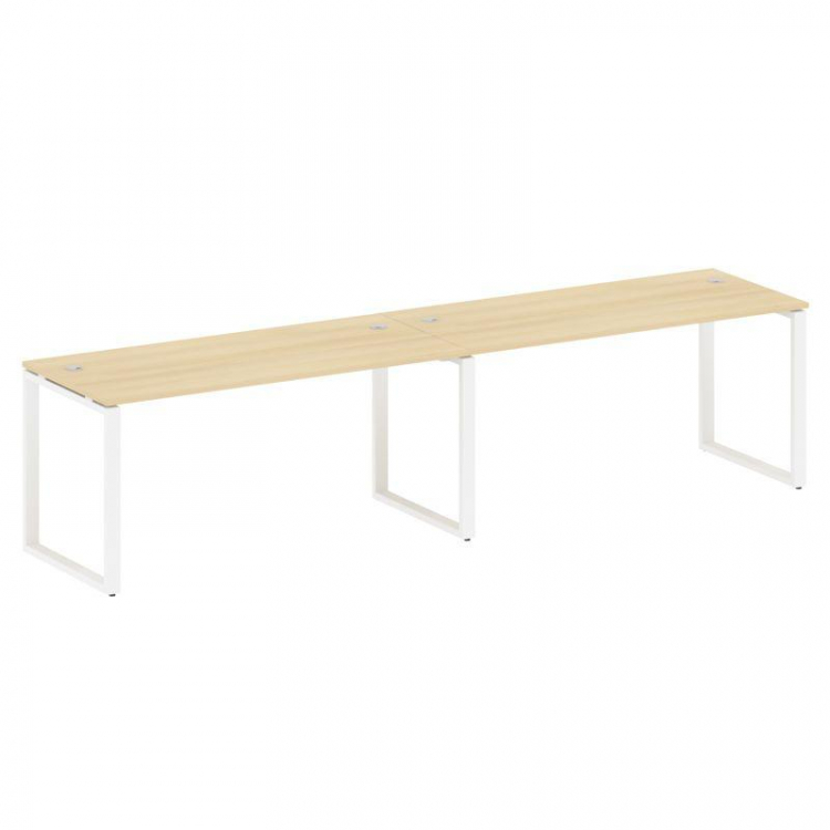 Metal System Рабочая станция на 2 места на О-образном м/к БО.СМ-2.4 Акация Лорка/Металл Белый 3200*7
