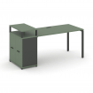 Concept Стол рабочий с опорным распаш. шкафом с верх. горизонтом CN.SP-223 A Кобо/Антрацит/Металл А