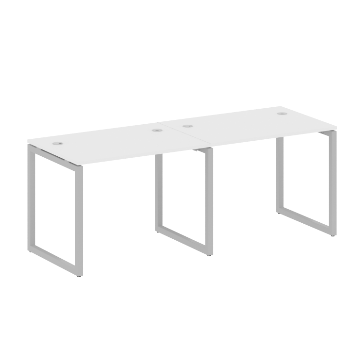 Metal System Quattro Рабочая станция на 2 места на О-образном м/к 40БО.СМ-2.1 Белый/Металл Серый 200