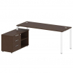 Metal System Рабочая станция с тумбой на П-образном м/к БП.РС-СТС-2.5 (L) Венге Цаво/Металл Белый 19