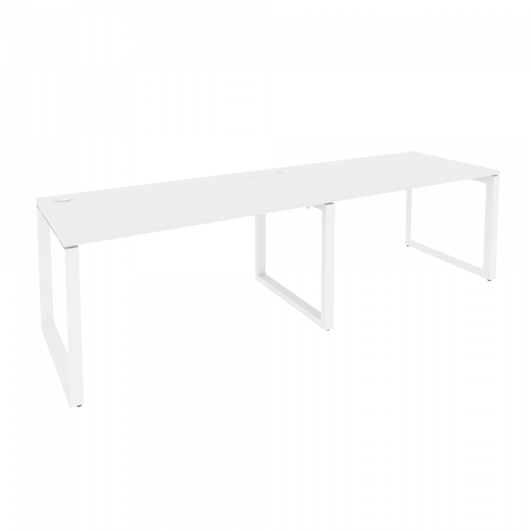 Onix Рабочая станция на О-образном м/к O.MO-RS-2.3.8 Белый Бриллиант/Металл Белый 2760*800*750