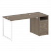 Metal System Quattro Рабочая станция с тумбой на О-образном м/к 40БО.РС-СТП-1.2 Вяз Благородный/Мета