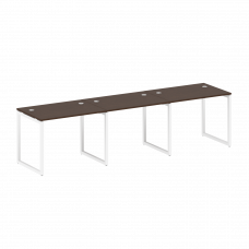 Metal System Quattro Рабочая станция на 3 места на О-образном м/к 40БО.СМ-3.1 Венге Цаво/Металл Белы