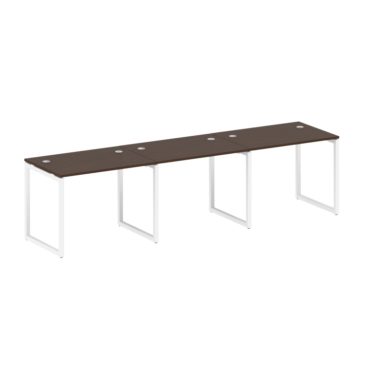 Metal System Quattro Рабочая станция на 3 места на О-образном м/к 40БО.СМ-3.1 Венге Цаво/Металл Белы