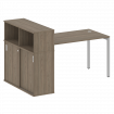 Metal System Quattro Стол письменный с шкафом-купе на П-образном м/к 40БП.РС-СШК-3.3 Т Вяз Благородн
