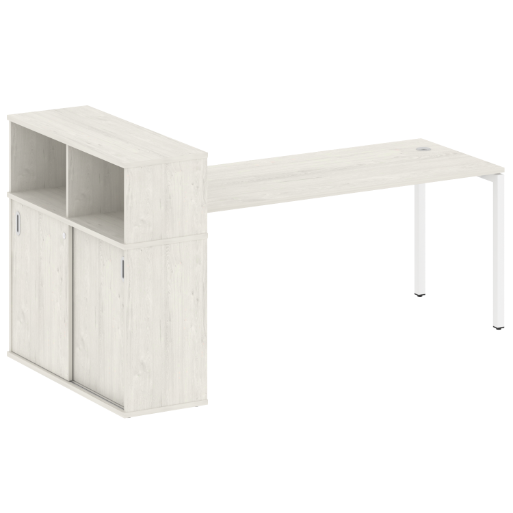 Metal System Quattro Стол письменный с шкафом-купе на П-образном м/к 40БП.РС-СШК-3.5 Т Дуб Наварра/М