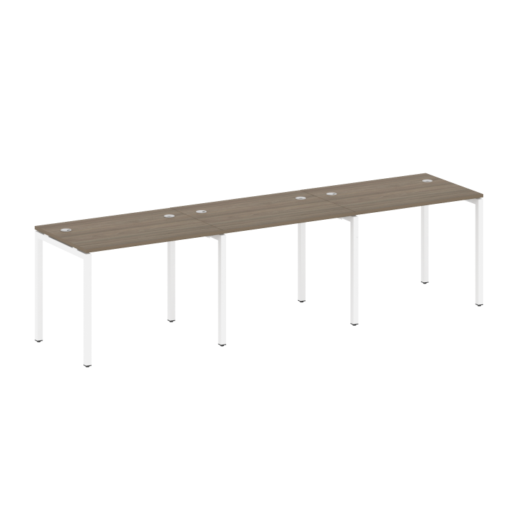 Metal System Quattro Рабочая станция на 3 места на П-образном м/к 40БП.СМ-3.1 Вяз Благородный/Металл