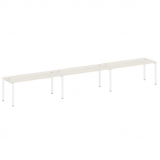 Metal System Рабочая станция на 3 места на П-образном м/к БП.СМ-3.5 Дуб Наварра/Металл Белый 5400*72