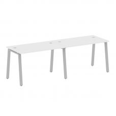 Metal System Рабочая станция на 2 места на А-образном м/к БА.СМ-2.2 Белый/Металл Серый 2400*720*750