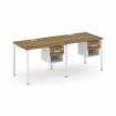 Concept Рабочая станция односторонняя с подвес. тумбами 2 места CN.ORS-117 W Сандал Янтарный/Белый Б