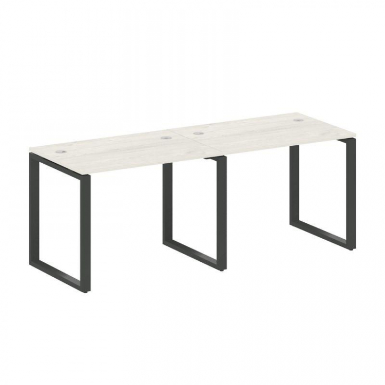 Metal System Рабочая станция на 2 места на О-образном м/к БО.СМ-2.1 Дуб Наварра/Металл Антрацит 2000