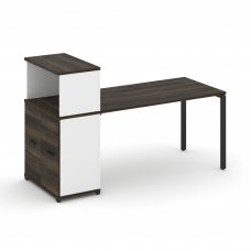 Concept Стол рабочий с опорным распаш. шкафом с надставкой низ. CN.SP-227 B Дуб Мали/Белый Бриллиант