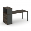 Concept Стол рабочий с опорным распаш. шкафом с надставкой низ. CN.SP-225 A Дуб Мали/Антрацит/Металл