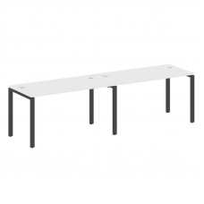 Metal System Рабочая станция на 2 места на П-образном м/к БП.СМ-2.3 Белый/Металл Антрацит 2800*720*7