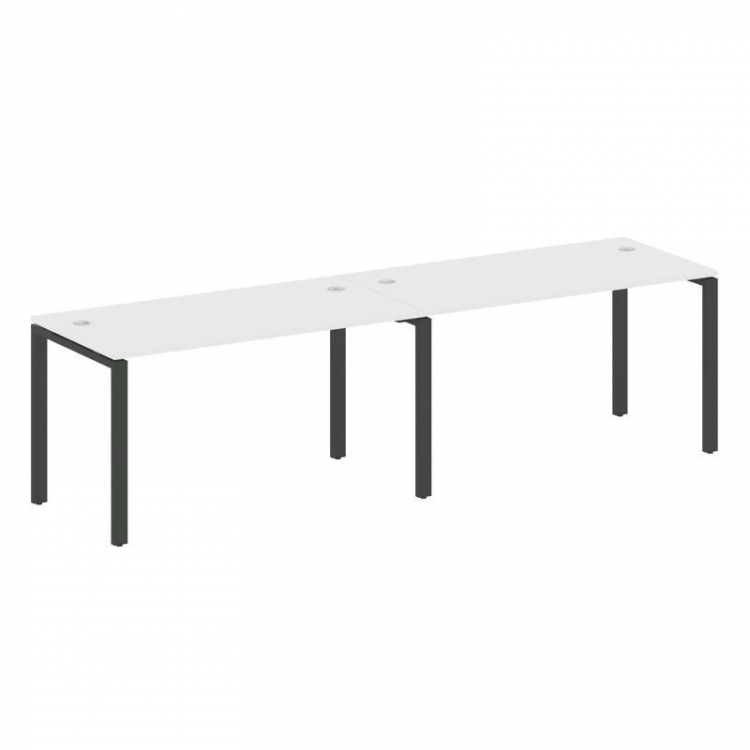 Metal System Рабочая станция на 2 места на П-образном м/к БП.СМ-2.3 Белый/Металл Антрацит 2800*720*7