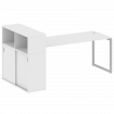 Metal System Quattro Стол письменный с шкафом-купе на О-образном м/к 40БО.РС-СШК-3.5 Т Белый/Металл
