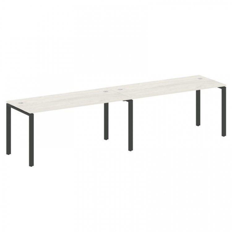 Metal System Рабочая станция на 2 места на П-образном м/к БП.СМ-2.4 Дуб Наварра/Металл Антрацит 3200