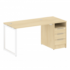 Metal System Quattro Рабочая станция с тумбой на О-образном м/к 40БО.РС-СТП-1.2 Акация Лорка/Металл