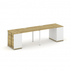 Concept Рабочая станция с опорными шкафом-купе CN.ORS-233 W Дуб Винченцо/Белый Бриллиант/Металл Белы
