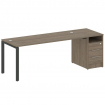Metal System Рабочая станция с тумбой на П-образном м/к БП.РС-СТП-1.5 Вяз Благородный/Металл Антраци