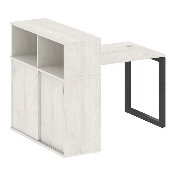 Metal System Quattro Стол письменный с шкафом-купе на О-образном м/к 50БО.РС-СШК-3.1 Т Дуб Наварра/М