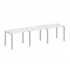 Metal System Рабочая станция на 3 места на П-образном м/к БП.СМ-3.1 Белый/Металл Серый 3000*720*750