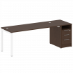 Metal System Quattro Рабочая станция с тумбой на П-образном м/к 50БП.РС-СТП-1.5 Венге Цаво/Металл Бе
