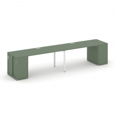 Concept Рабочая станция с опорными шкафом-купе CN.ORS-233 W Кобо/Металл Белый 2800*720*750