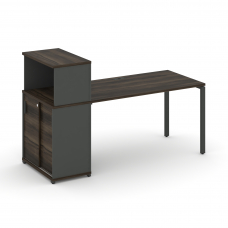Concept Стол рабочий с опорным шкафом-купе с надставкой низ. CN.SP-239 A Дуб Мали/Антрацит/Металл Ан