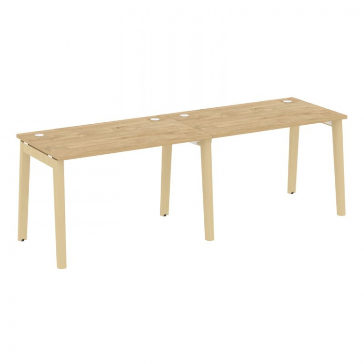 Onix Wood Рабочая станция OW.RS-2.2.7 Тиквуд Светлый/Дуб Светлый/Металл Белый 2360*720*750