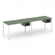 Concept Рабочая станция односторонняя с подвес. тумбами 2 места CN.ORS-104 Кобо/Металл Белый 3160*72