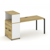 Concept Стол рабочий с опорным распаш. шкафом с надставкой низ. CN.SP-227 B Дуб Винченцо/Белый Брилл