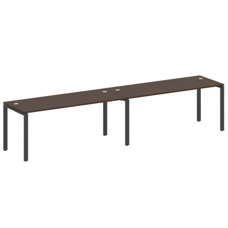 Metal System Рабочая станция на 2 места на П-образном м/к БП.СМ-2.5 Венге Цаво/Металл Антрацит 3600*