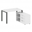 Metal System Рабочая станция с тумбой на П-образном м/к БП.РС-СТС-2.2 (R) Белый/Металл Антрацит 1300