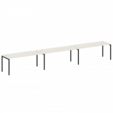 Metal System Quattro Рабочая станция на 3 места на П-образном м/к 40БП.СМ-3.5 Дуб Наварра/Металл Ант