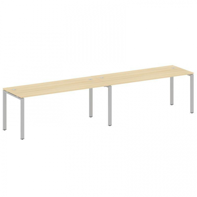 Metal System Рабочая станция на 2 места на П-образном м/к БП.СМ-2.5 Акация Лорка/Металл Серый 3600*7