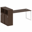 Metal System Quattro Стол письменный с шкафом-купе на О-образном м/к 50БО.РС-СШК-3.5 Т Венге Цаво/Ме