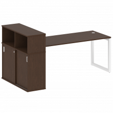 Metal System Quattro Стол письменный с шкафом-купе на О-образном м/к 50БО.РС-СШК-3.5 Т Венге Цаво/Ме