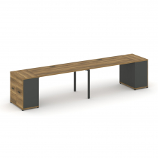 Concept Рабочая станция с опорными распаш. шкафами CN.ORS-220 A Сандал Янтарный/Антрацит/Металл Антр