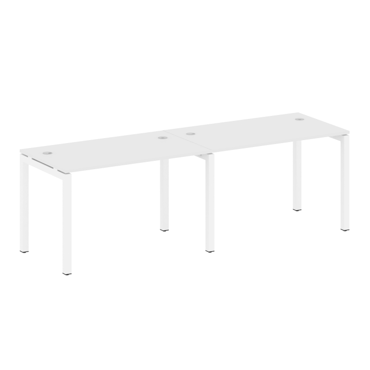 Metal System Quattro Рабочая станция на 2 места на П-образном м/к 50БП.СМ-2.2 Белый/Металл Белый 240