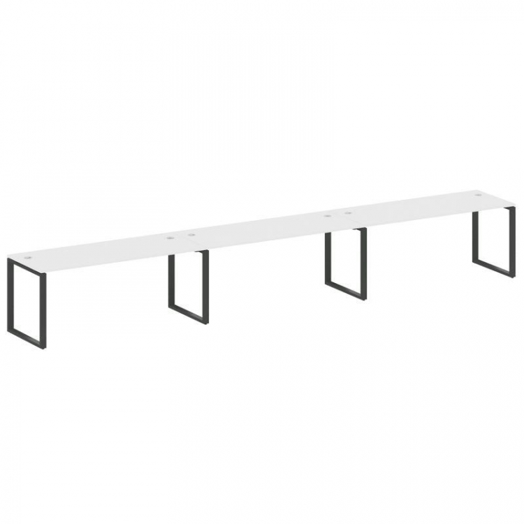 Metal System Рабочая станция на 3 места на О-образном м/к БО.СМ-3.5 Белый/Металл Антрацит 5400*720*7