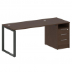Metal System Рабочая станция с тумбой на О-образном м/к БО.РС-СТП-1.3 Венге Цаво/Металл Антрацит 181