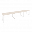 Onix Рабочая станция на О-образном м/к O.MO-RS-3.3.8 Денвер Светлый/Металл Белый 4140*800*750