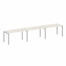 Metal System Quattro Рабочая станция на 3 места на П-образном м/к 50БП.СМ-3.3 Дуб Наварра/Металл Сер